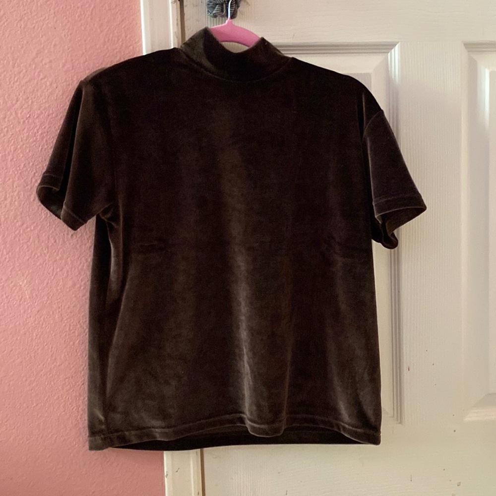 Velvet brown turtle neck